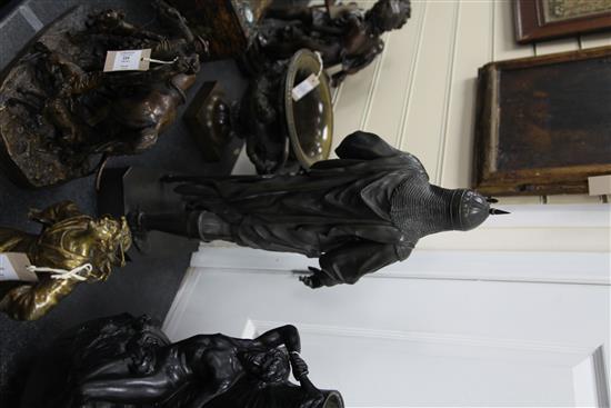 Emile Picault (1833-1915). A large patinated bronze figure of a Saracen warrior, 26.5in.